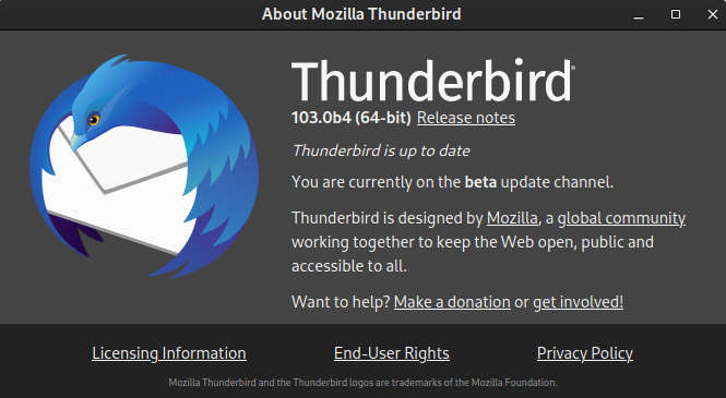 new thunderbird 103 beta