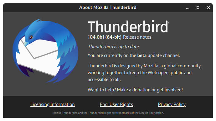 thunderbird beta 104